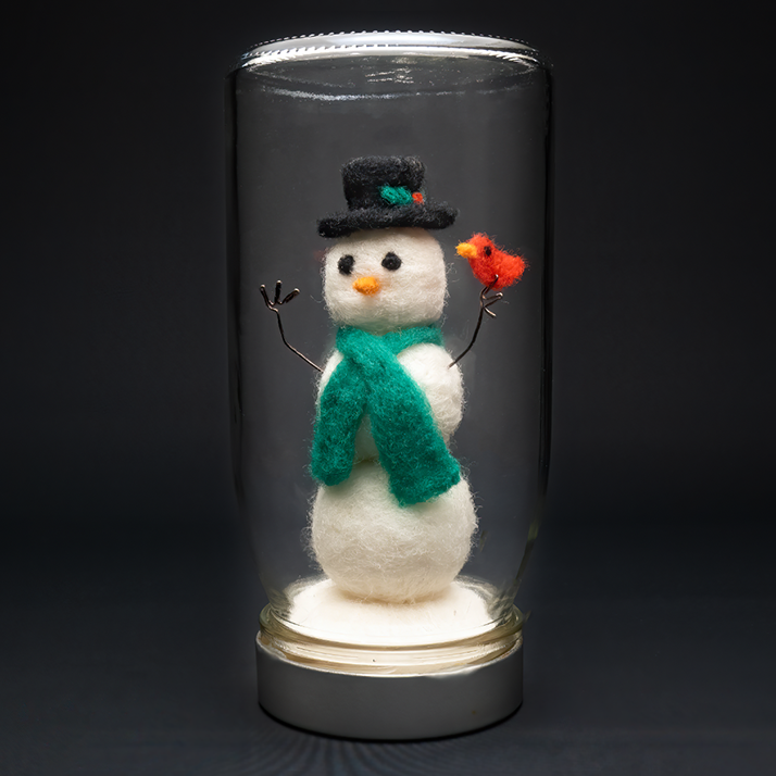 Snowman with Green Scarf